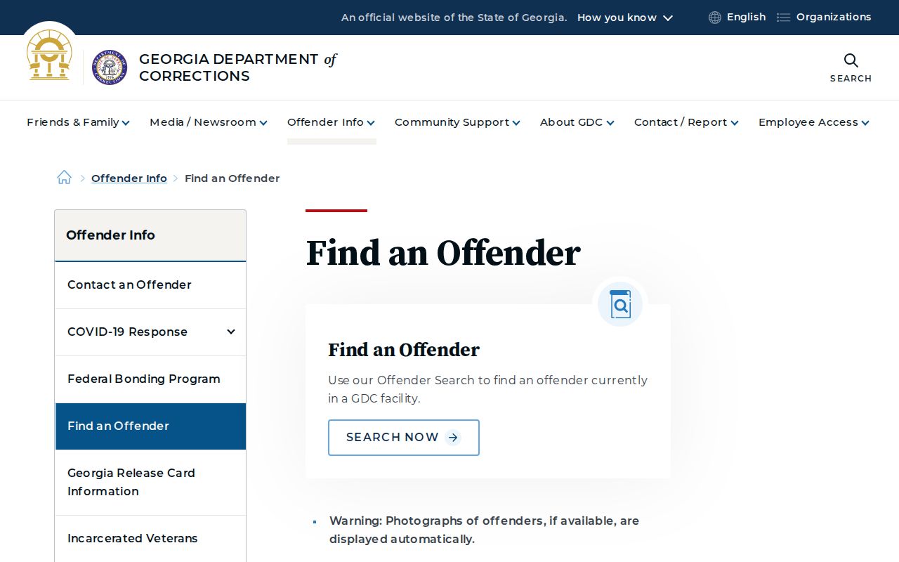 GDC Find an Offender locator for state custody linked to Wilcox County