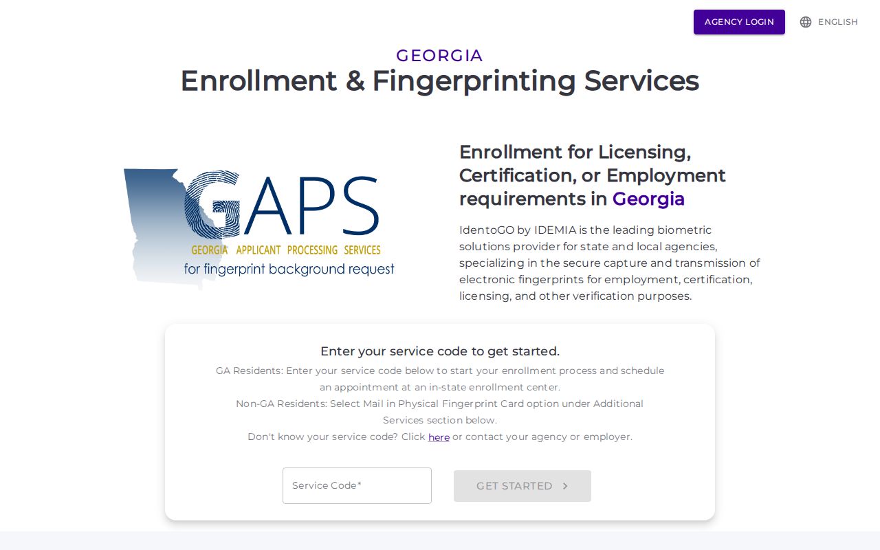 Pineview criminal history Georgia IdentoGO fingerprint scheduling